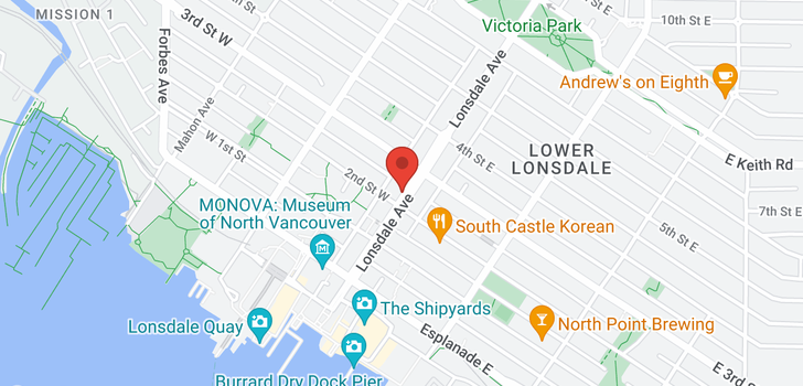 map of 213 332 LONSDALE AVENUE